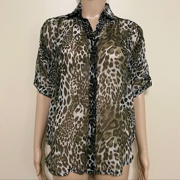 Simply Irresistible Tops - Simply Irresistible Green Leopard Print Top​